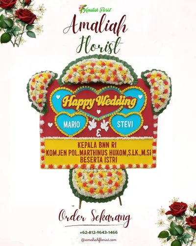Karangan Papan Bunga Pernikahan di Panyindangan